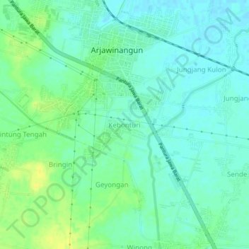 Kebonturi topographic map, elevation, terrain