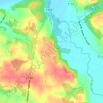 Daourat topographic map, elevation, terrain