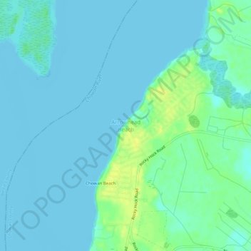 Arrowhead Beach topographic map, elevation, terrain