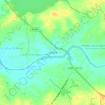 Elawaka topographic map, elevation, terrain