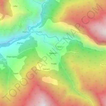Madesh topographic map, elevation, terrain