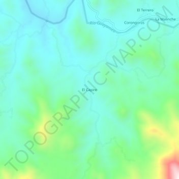 El Capire topographic map, elevation, terrain