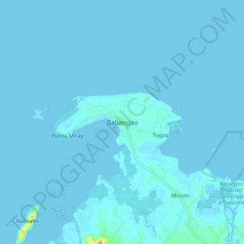 Baliangao topographic map, elevation, terrain