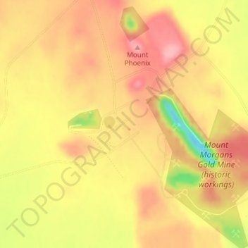 Mount Morgans topographic map, elevation, terrain