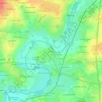 La Vallée topographic map, elevation, terrain