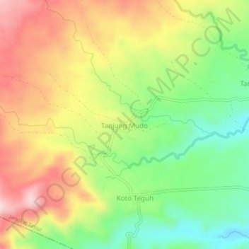 Tanjung Mudo topographic map, elevation, terrain