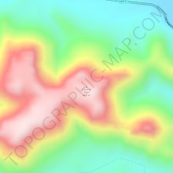 Cerro el Frijol topographic map, elevation, terrain