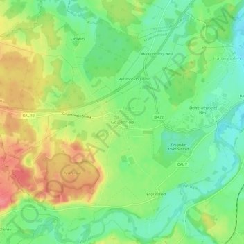 Geisenried topographic map, elevation, terrain