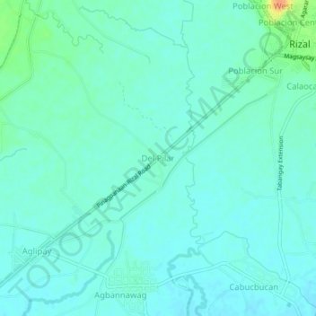 Del Pilar topographic map, elevation, terrain