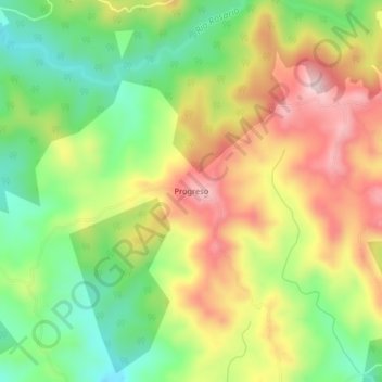Progreso topographic map, elevation, terrain