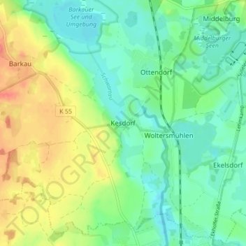 Kesdorf topographic map, elevation, terrain