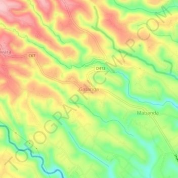 Gatanga topographic map, elevation, terrain