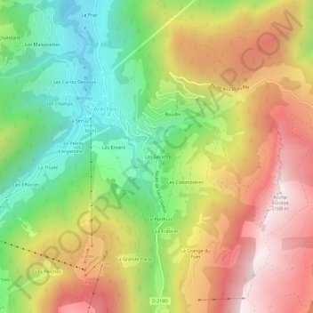 Les Gèrats topographic map, elevation, terrain