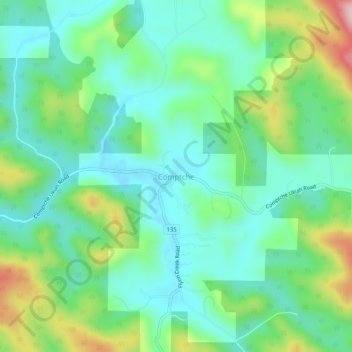 Comptche topographic map, elevation, terrain
