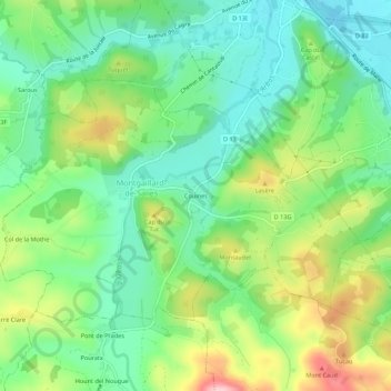 Couines topographic map, elevation, terrain