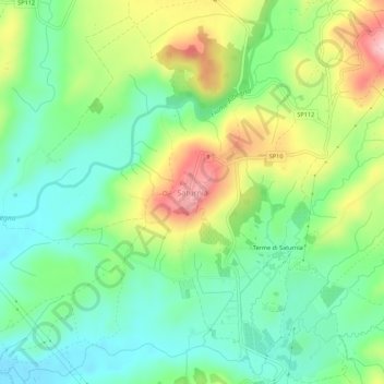 Saturnia topographic map, elevation, terrain