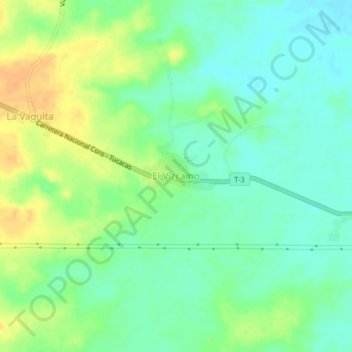 El Vizcaíno topographic map, elevation, terrain