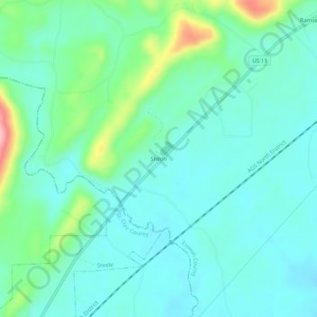Shiloh topographic map, elevation, terrain