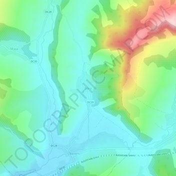 Bâra topographic map, elevation, terrain