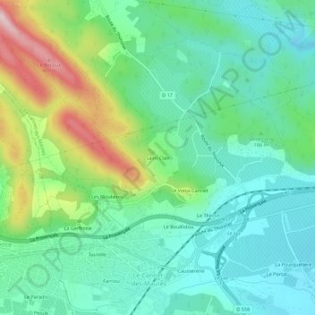 Saint-Clair topographic map, elevation, terrain
