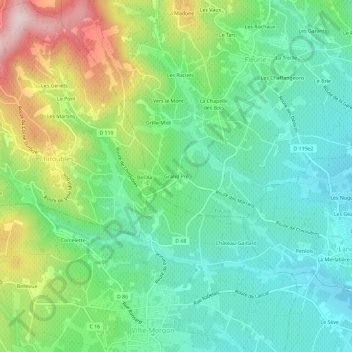 Grand Pré topographic map, elevation, terrain