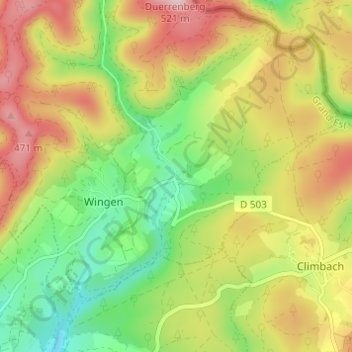 Petit Wingen topographic map, elevation, terrain