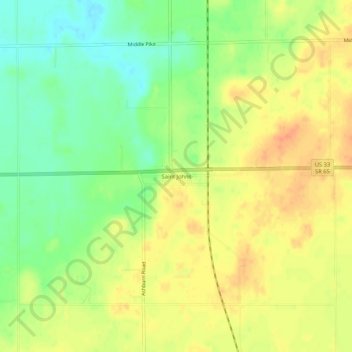 Saint Johns topographic map, elevation, terrain