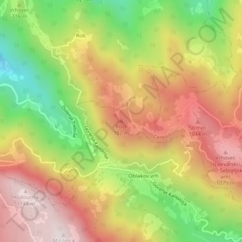 Rovt topographic map, elevation, terrain
