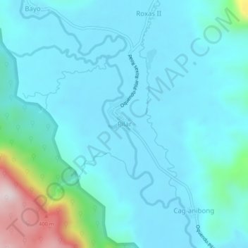 Pilar topographic map, elevation, terrain