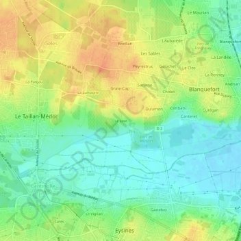 Le Lout topographic map, elevation, terrain