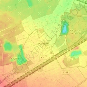Manheim topographic map, elevation, terrain