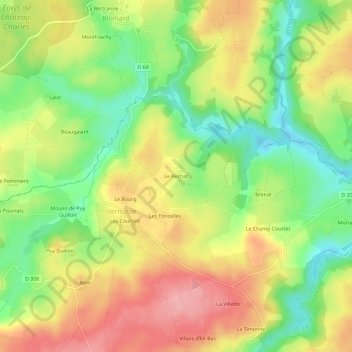 Le Rechat topographic map, elevation, terrain
