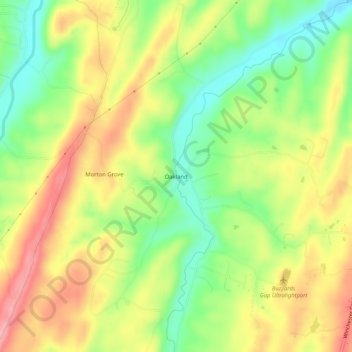 Oakland topographic map, elevation, terrain