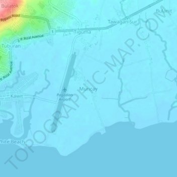 Muricay topographic map, elevation, terrain