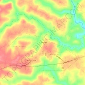 The Meadows topographic map, elevation, terrain
