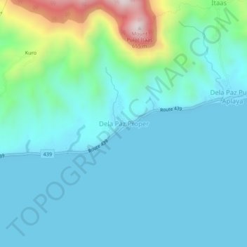 Dela Paz Proper topographic map, elevation, terrain