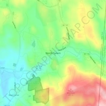 North Salem topographic map, elevation, terrain