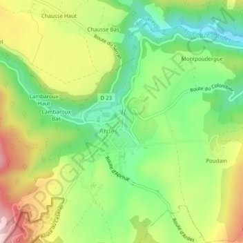 Grande Rue topographic map, elevation, terrain