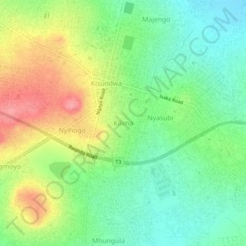 Kilima topographic map, elevation, terrain