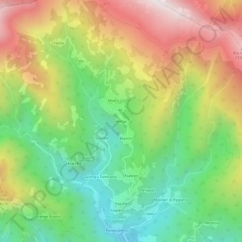 Bersia topographic map, elevation, terrain
