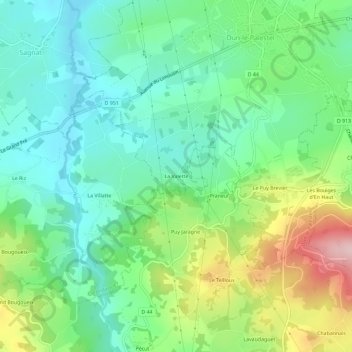 La Valette topographic map, elevation, terrain
