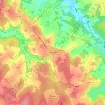 Le Boisseau topographic map, elevation, terrain