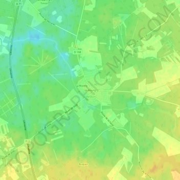 Le Bourg topographic map, elevation, terrain