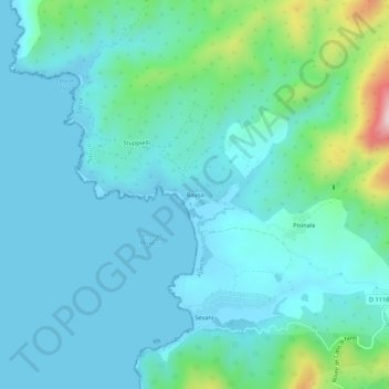 Bausa topographic map, elevation, terrain