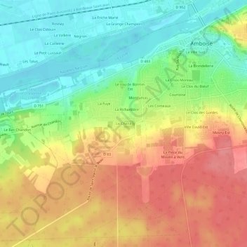 Le Chenil topographic map, elevation, terrain