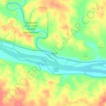 Hardware topographic map, elevation, terrain