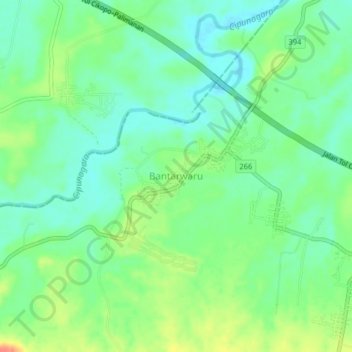 Bantarwaru topographic map, elevation, terrain
