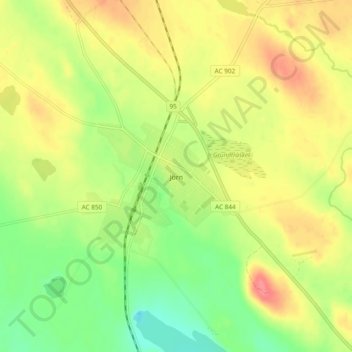 Jörn topographic map, elevation, terrain