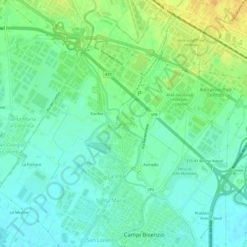 Capalle topographic map, elevation, terrain