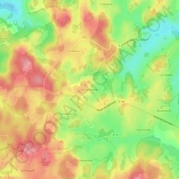 Le Montaurat topographic map, elevation, terrain